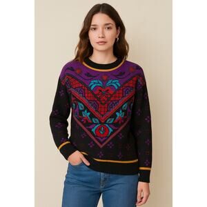 Beldoch Popper Colorful Sweater Women's Small Vintage 90s Made in USA Small